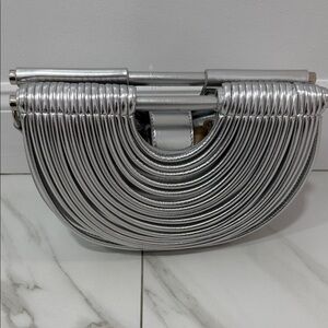 Silver Women's Clutch Bag